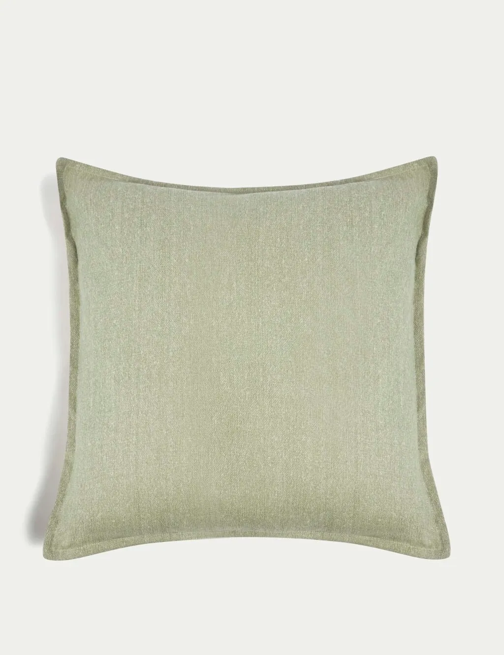 M&S Pure Cotton Textured Cushion Soft Green