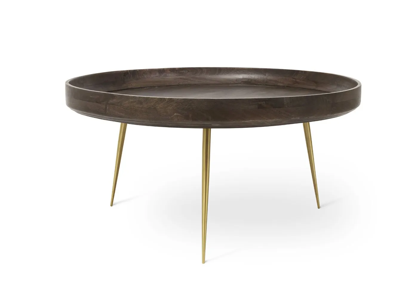 Mater Bowl Extra Large Occasional Table Grey Mango Brass Legs