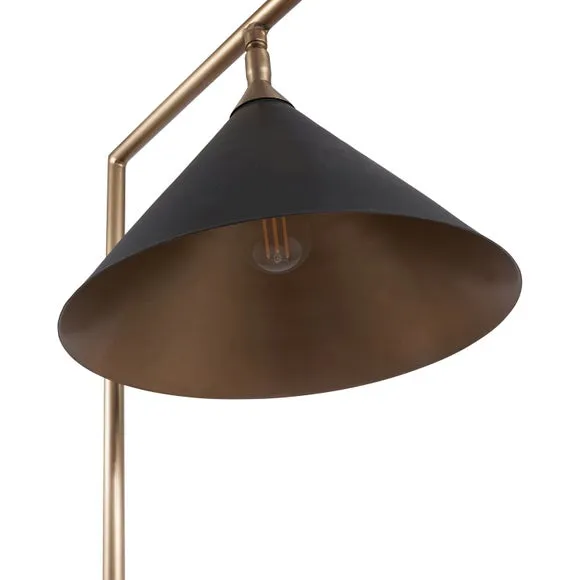 Zeta Matt Black and Antique Brass Floor Lamp 6