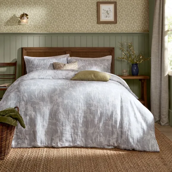 Voyage Braeflower 100% Cotton Muslin Duvet Cover & Pillowcase Set 1