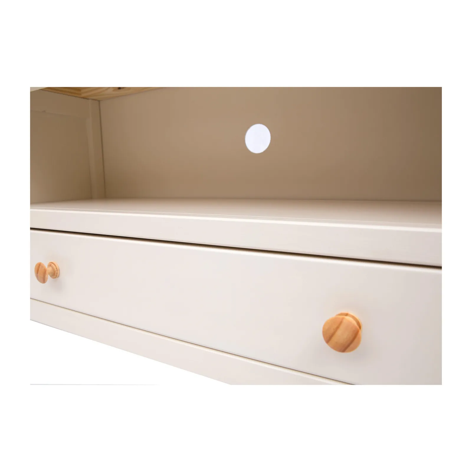 Cabinet Bits Maggiori Off-White 1 Drawer TV Cabinet Wood Knob 5