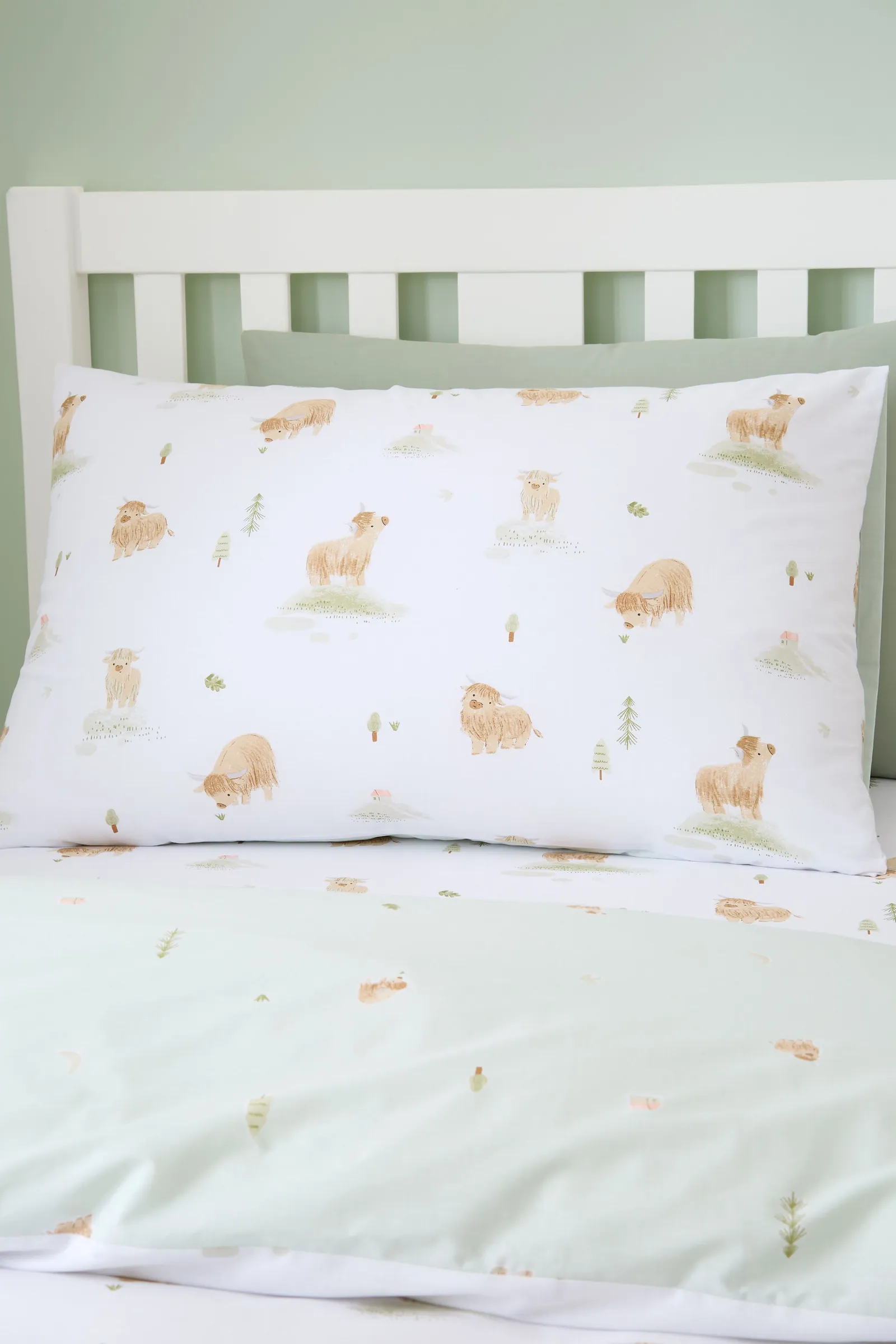 Bianca 'Mini Moo Cow' Reversible Cotton Duvet Cover Set in White 3