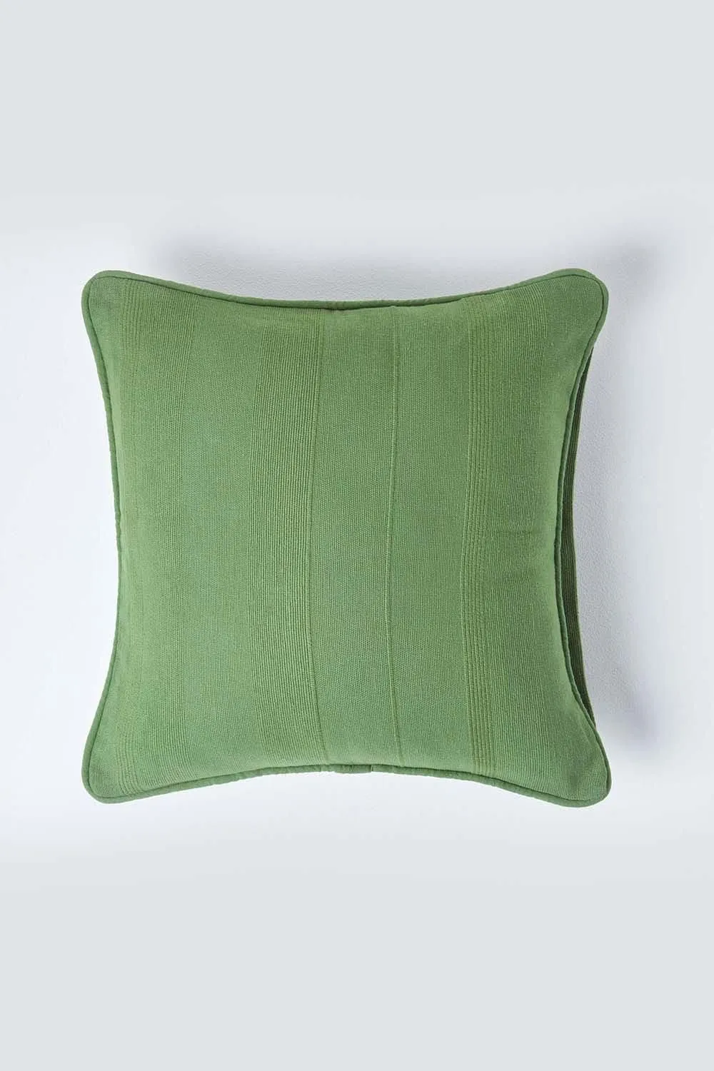 Homescapes Cotton Rajput Ribbed Cushion Cover in Olive 1