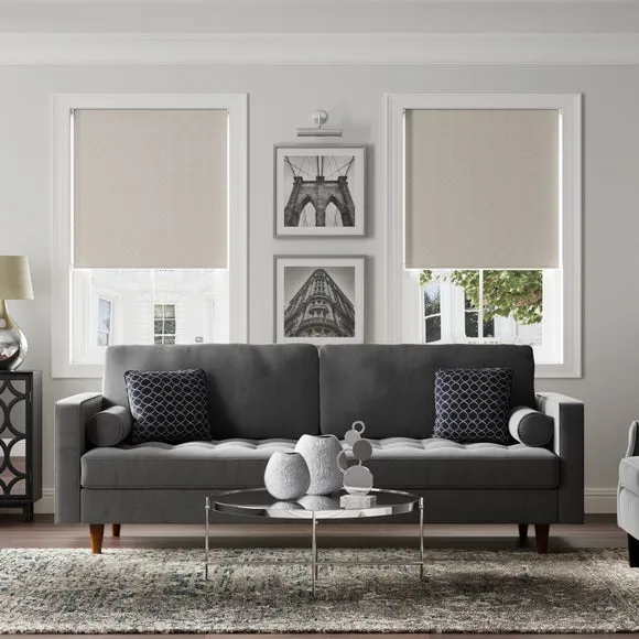 Luxe Feather Silver Blackout Roller Blind 5