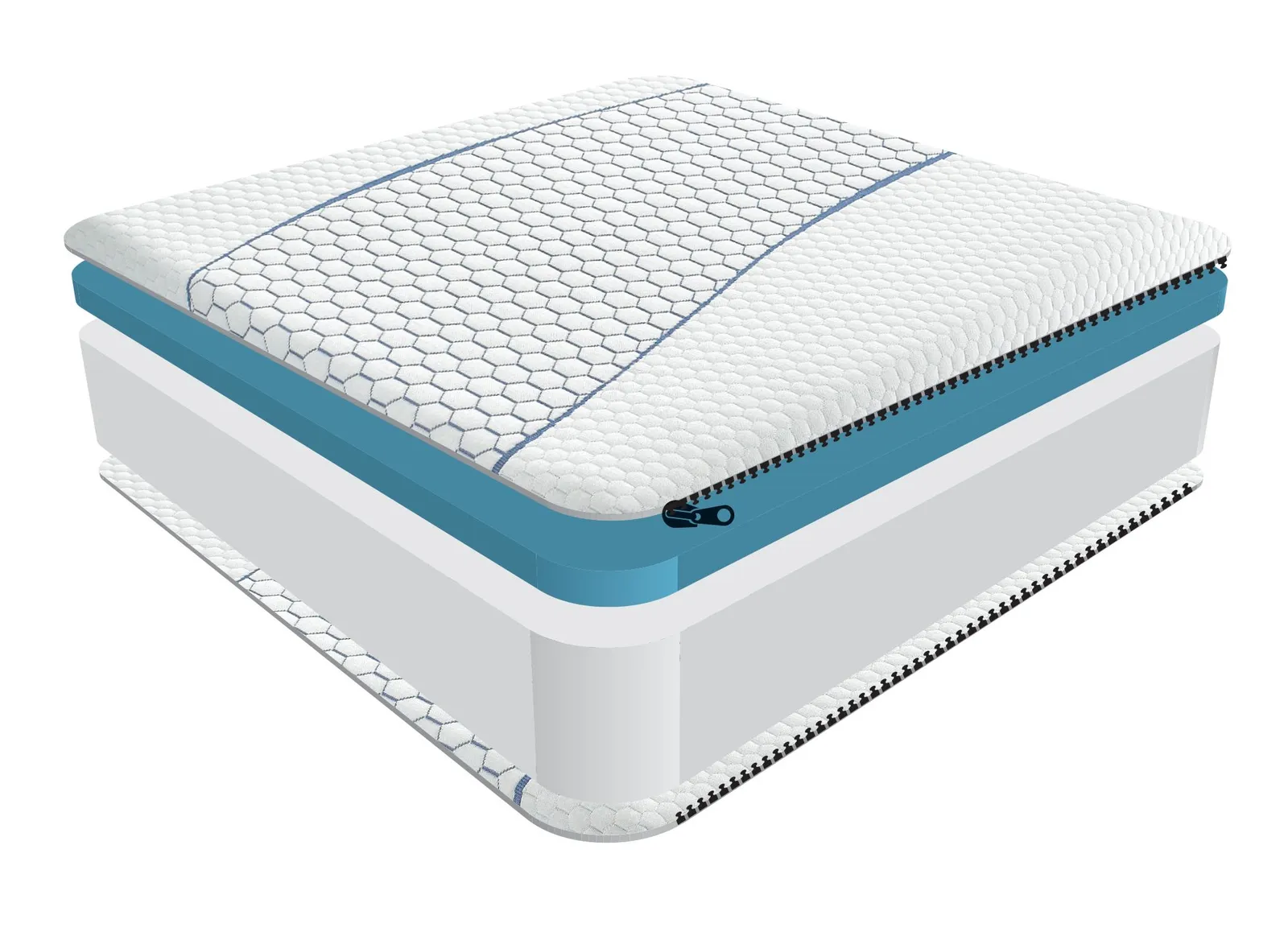 Sareer Furniture Limited Cool Blue Memory Foam Mattress in White 4