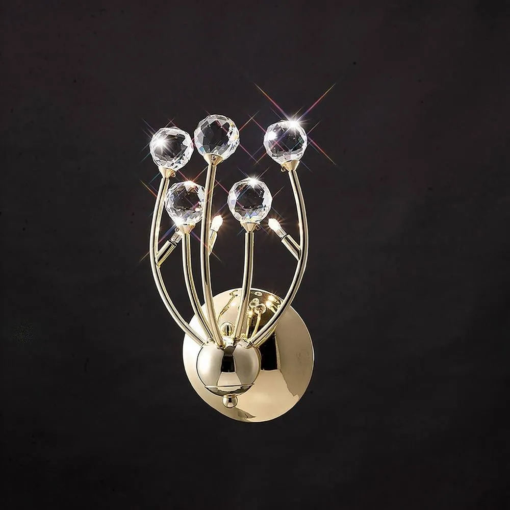 Netlighting Xeena Wall Lamp French Gold 3 Light G4 Switched Crystal 2