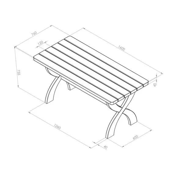 Harriet Wooden Rectangle Garden Dining Table 5