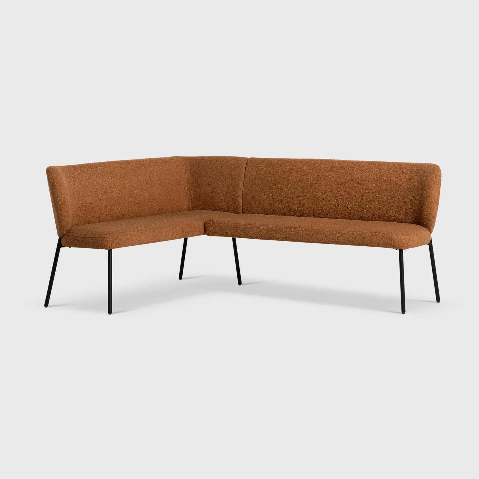 Kennett Right Hand Facing Corner Bench, Brown Boucle | Barker & Stonehouse