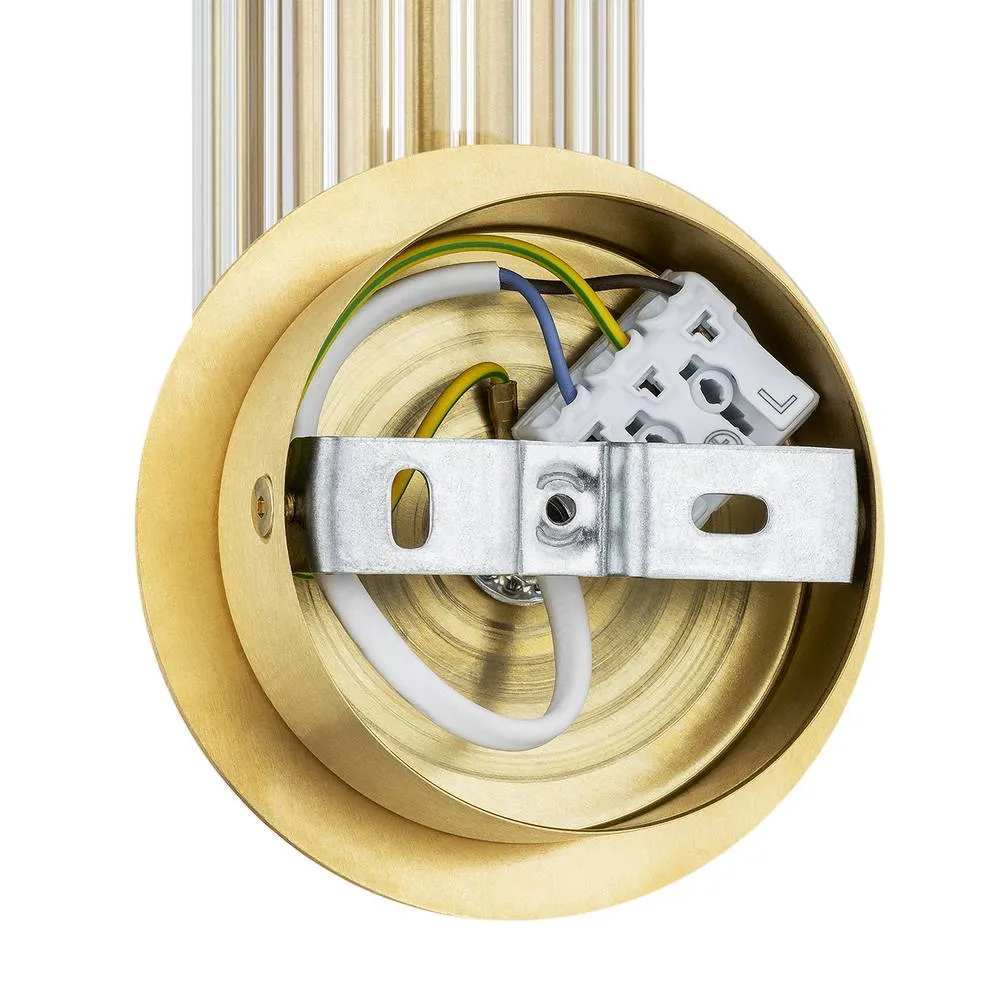 Netlighting Hampton Wall Lamp Transparent (Fluted) Brushed Brass in Gold 5