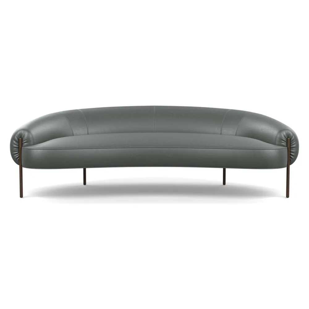 Heal's Isola 3 Seater Sofa Daino leather Steel Bronze Feet 1