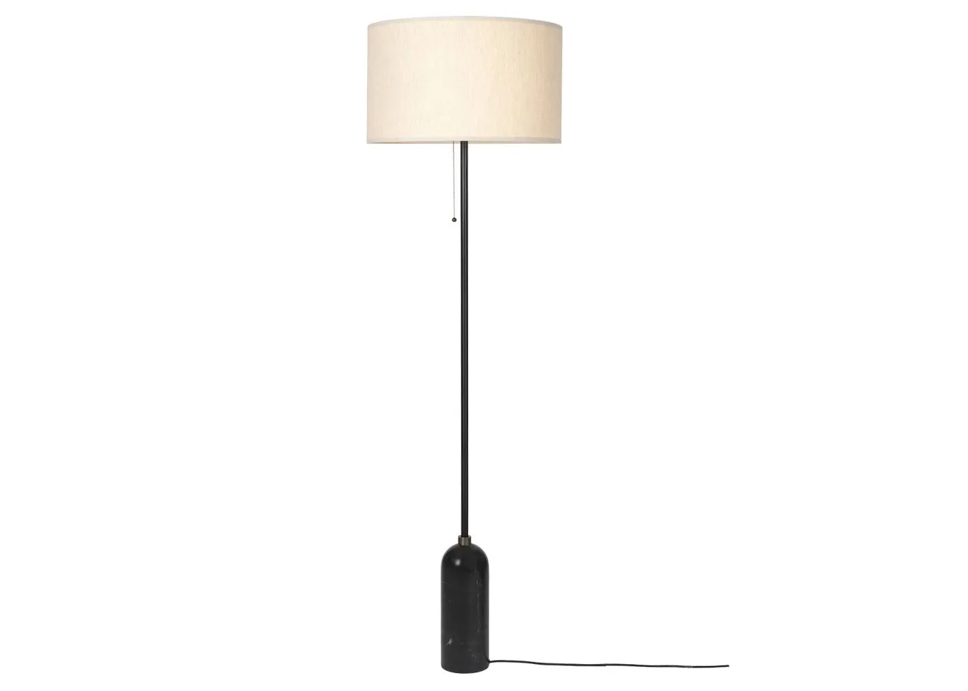 Gubi Gravity Floor Lamp Black Marble Base Canvas Shade 1