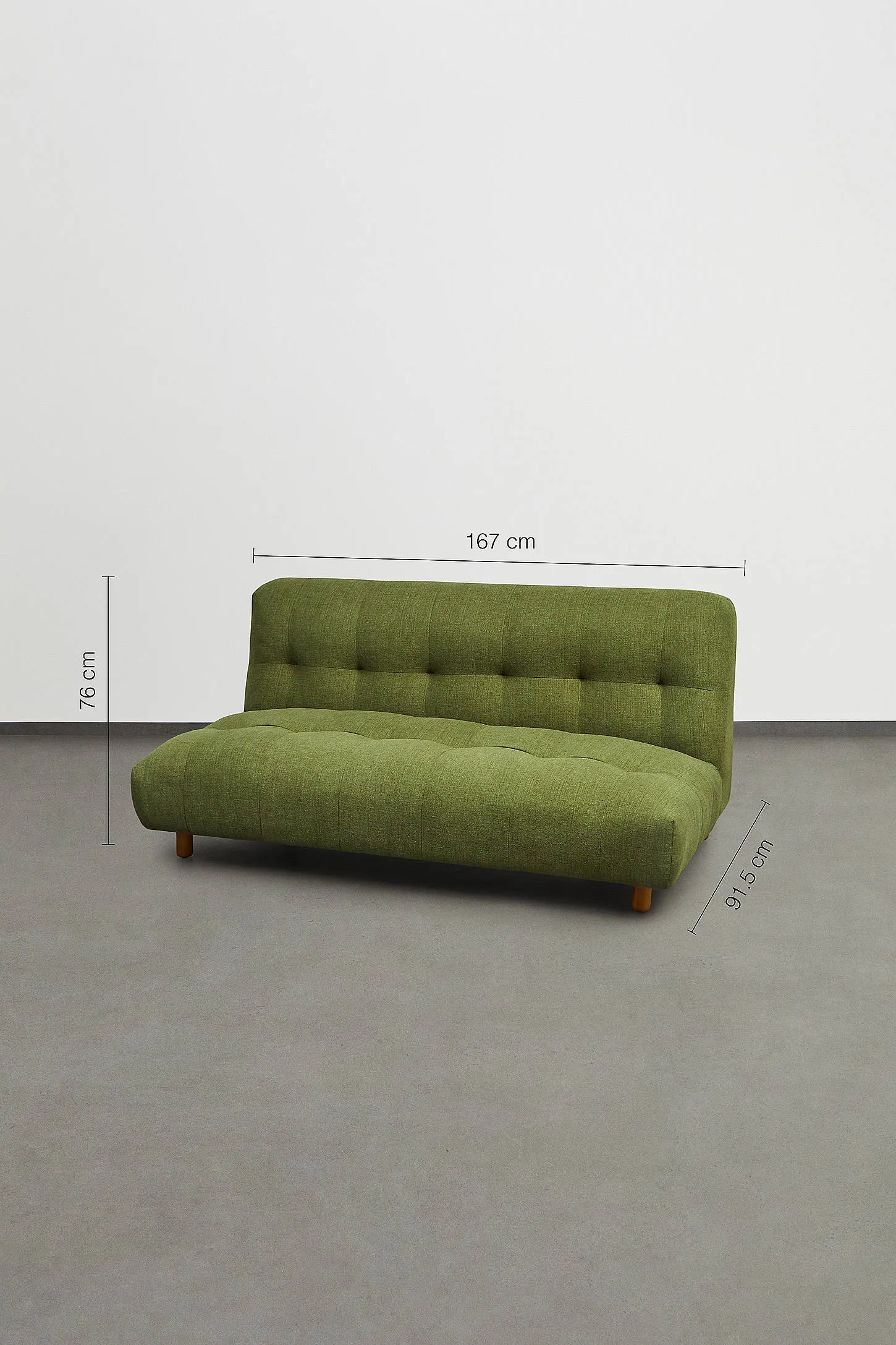 Analise Three-Seater Sofa - Green 167cm x 91.5cm x 76cm 5