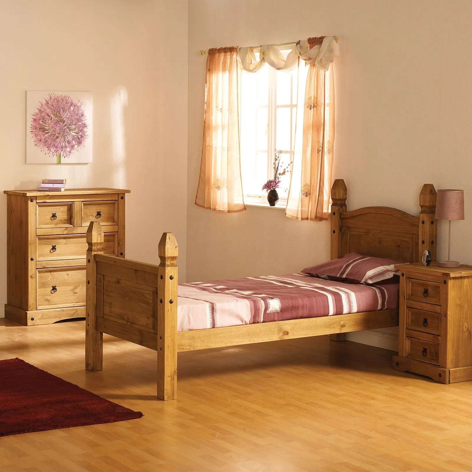 Corona Mexican High Foot End Bed Frame Brown
