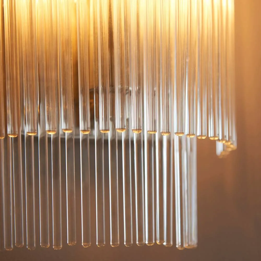Netlighting Marietta Glass Shade Wall Lamp Bright Nickel in Silver 5