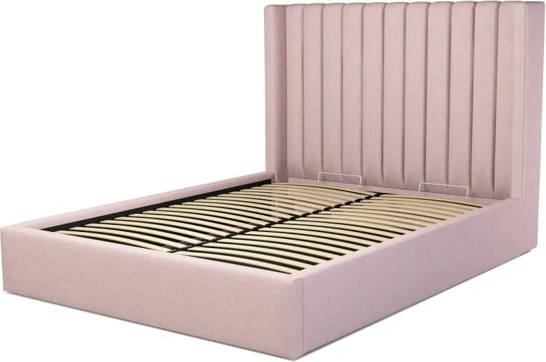 Cory King Size Ottoman Storage Bed, Tea Rose Pink Cotton