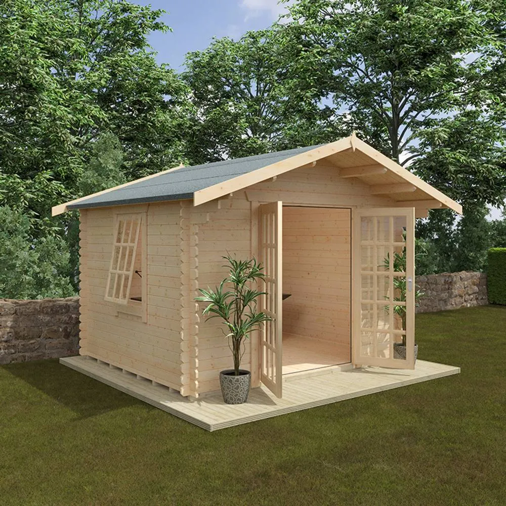 Buttercup Farm 10 x 12 Feet The Lotherton 28mm Cabin - L295 x W355 x H271.9 cm in Natural 5