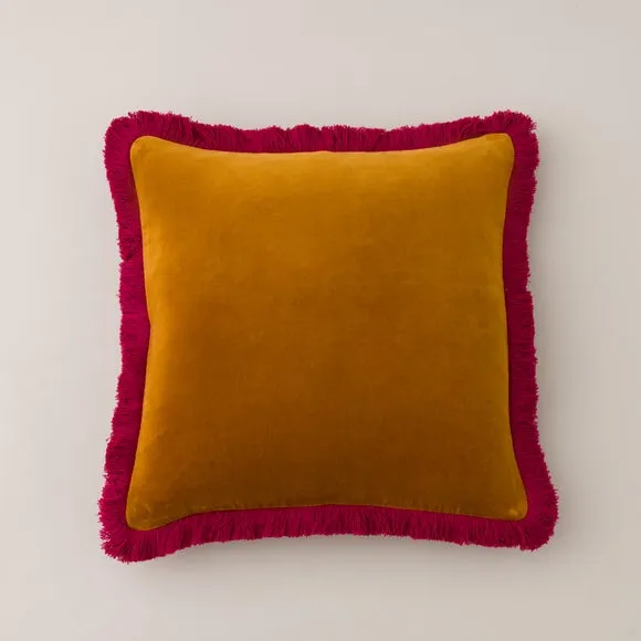 Clara Contrast Fringe Square Cushion Cover 3