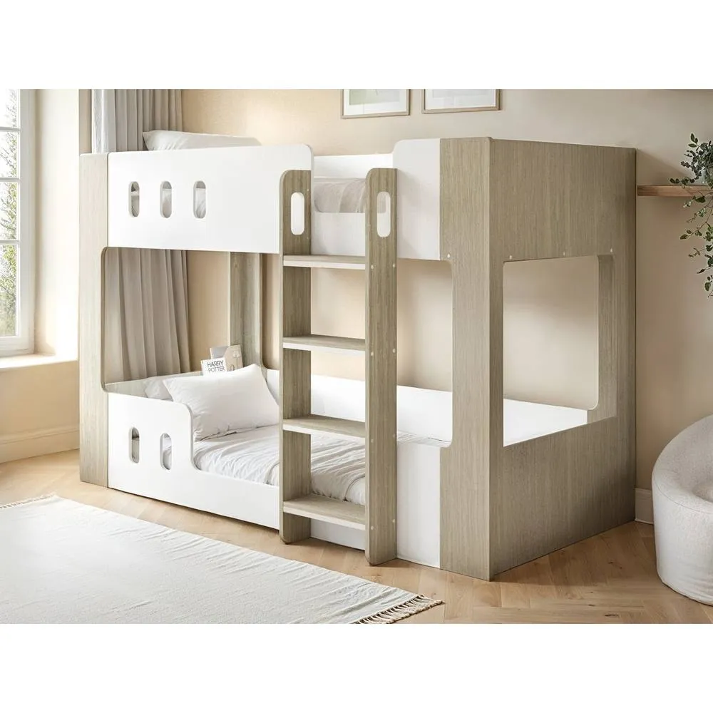 Flair Willow Low Bunk Bed White & Oak