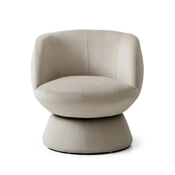 Return - Tulip Velvet Curved Swivel Accent Chair 6