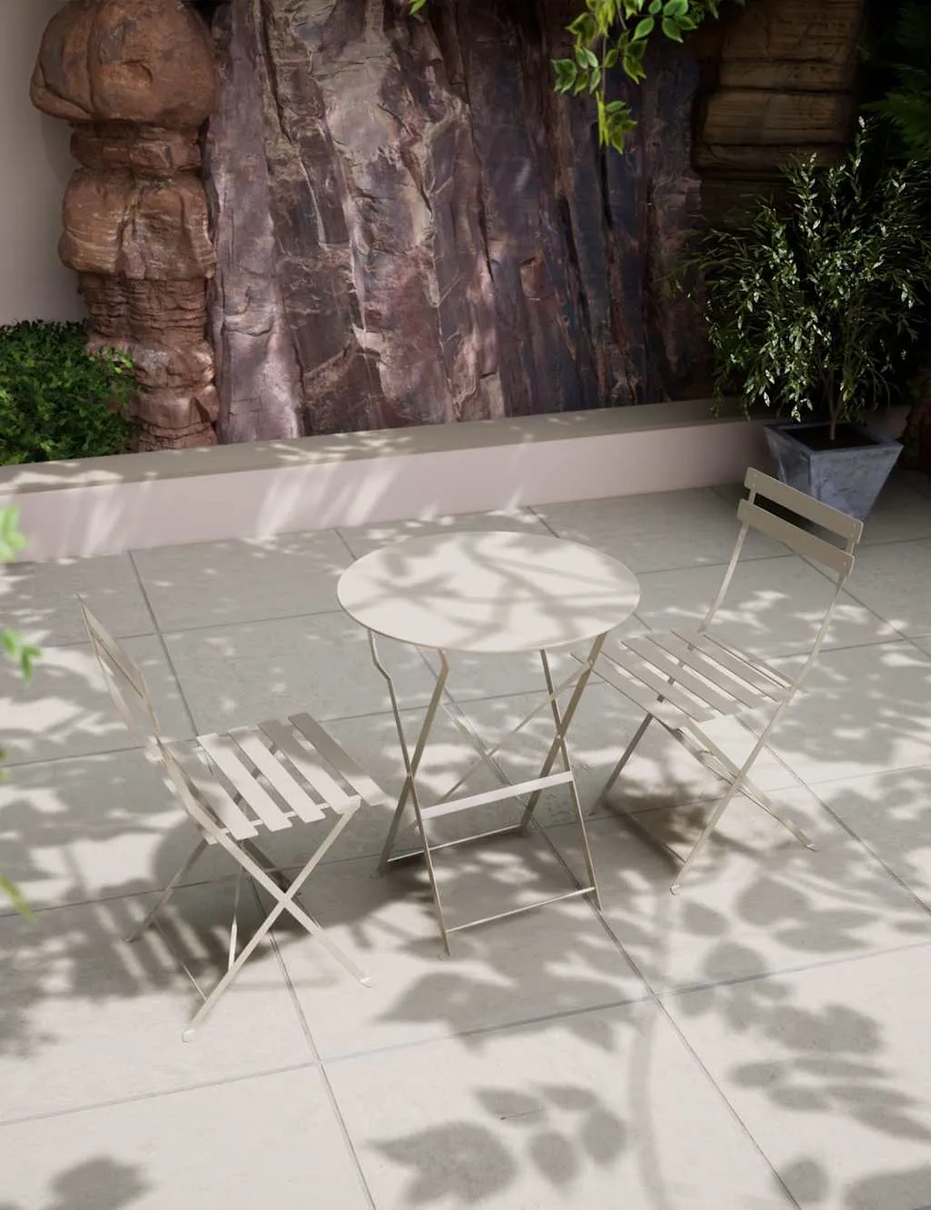 Royalcraft Padstow Folding 2 Seater Bistro Set Cream
