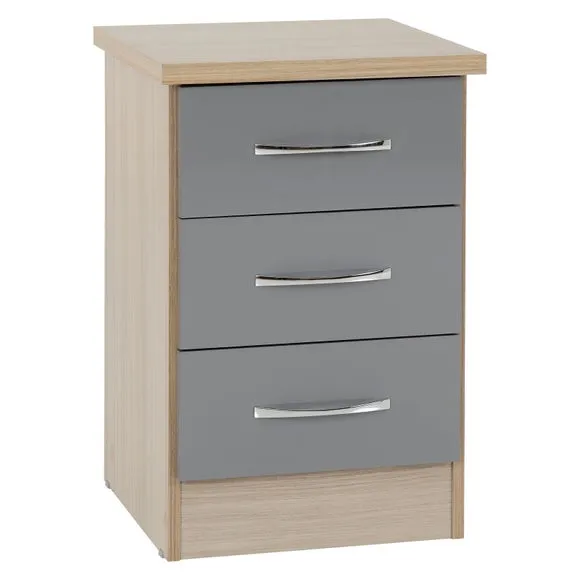 Nevada 3 Drawer Bedside Table 2