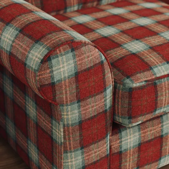 Flori Woven Check Fabric Orkney Armchair 5