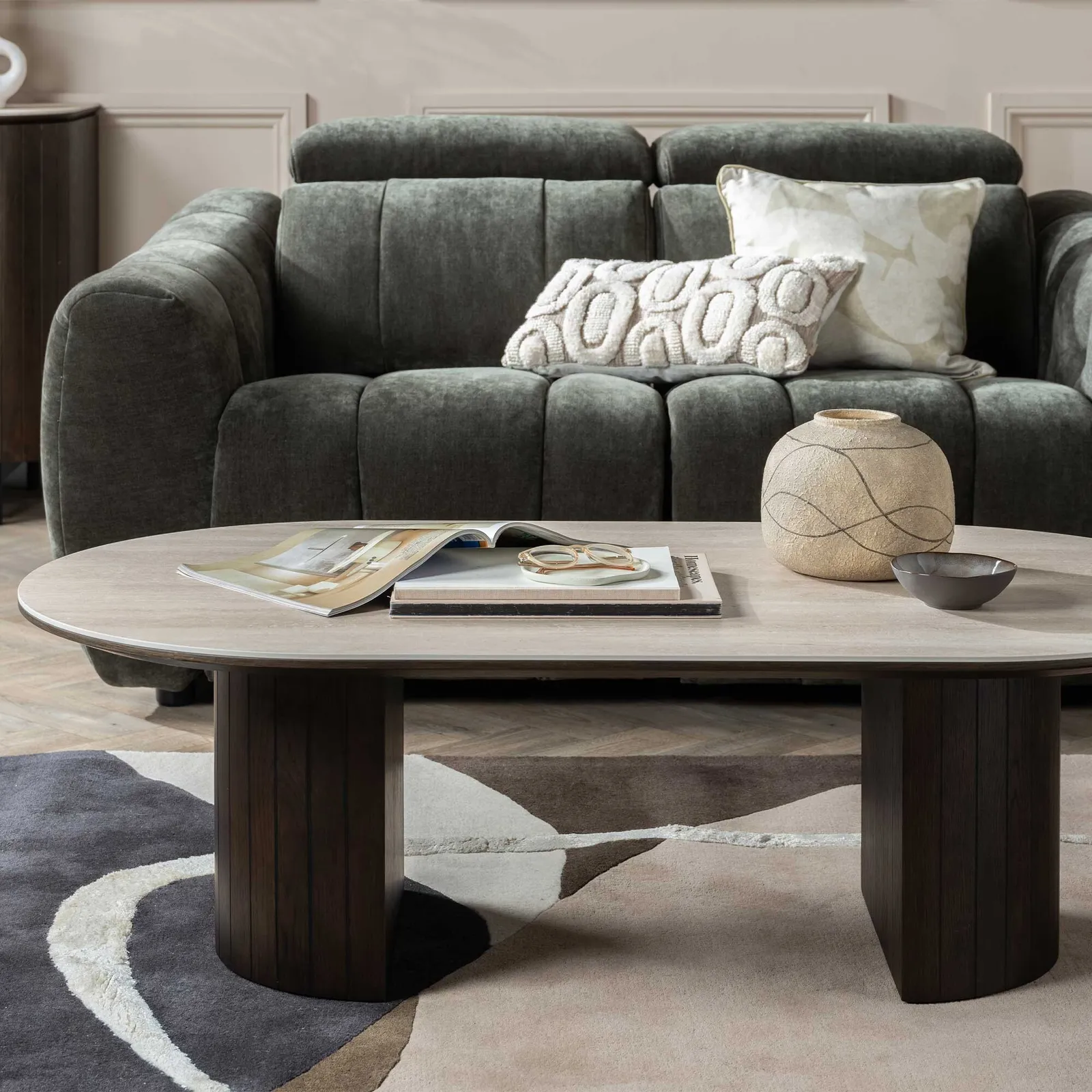 Kita Coffee Table, Round, Brown Concrete | Barker & Stonehouse 2