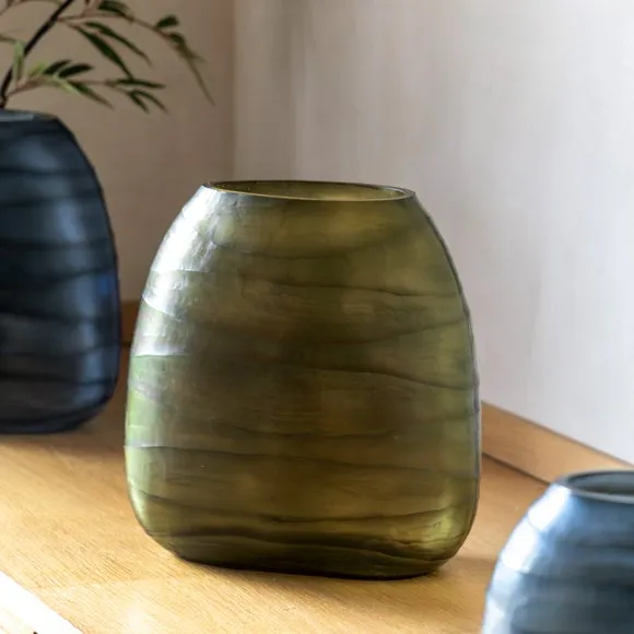 Cedar & Sage Sintra Hand Blown Carved Glass Vase 1