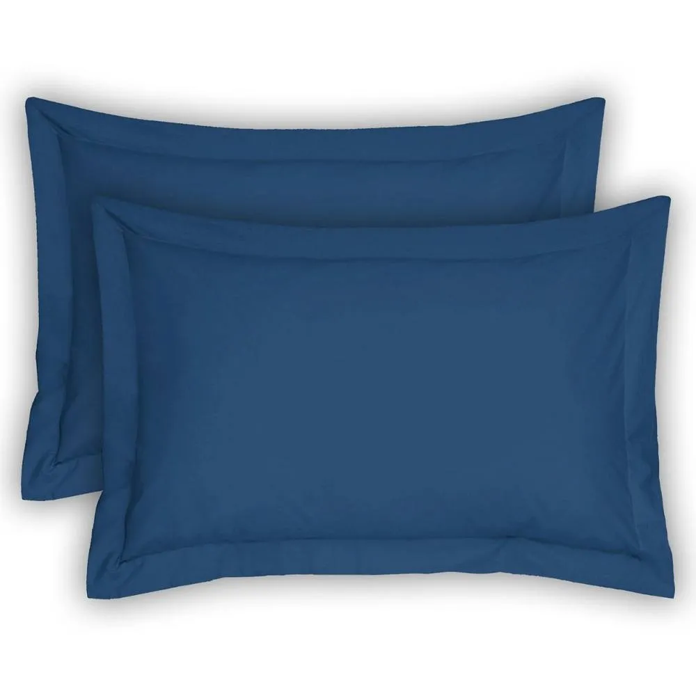 Smart Living Polycotton Oxford Pillowcase Pair Pack 48cm x 74cm in Blue