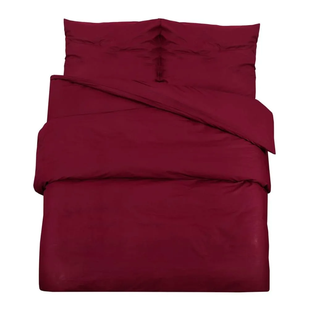 Berkfield Home Duvet Cover Set Bordeaux 260x240 cm Cotton in Burgundy