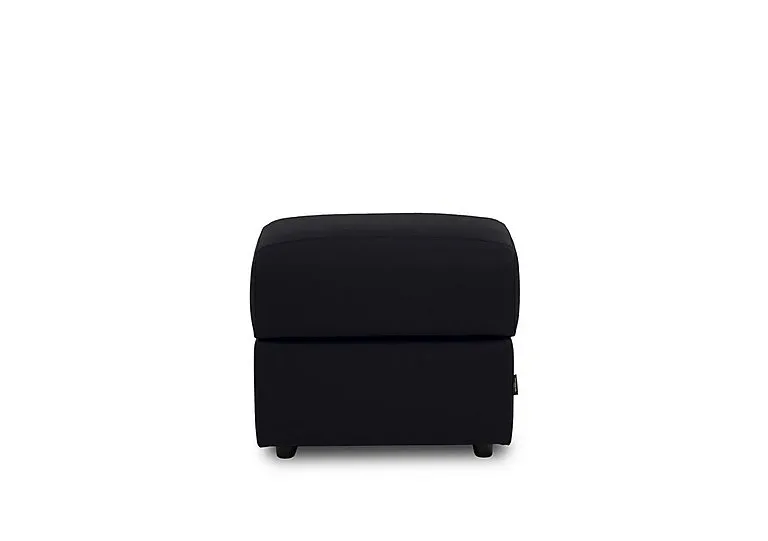 Nicole Square Leather Storage Footstool - Torello Nero - Living Room Furniture - In Time for Christmas
