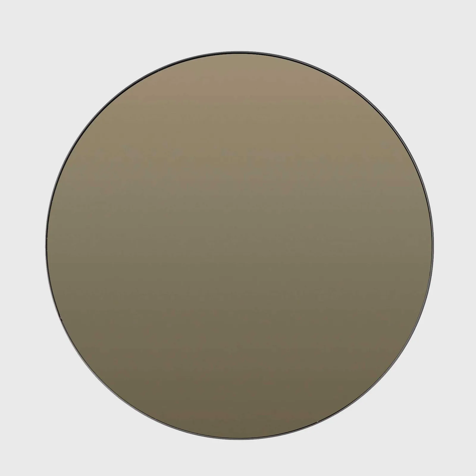 Large Round Smoked Glass Mirror, Round, Black Metal | Barker & Stonehouse
