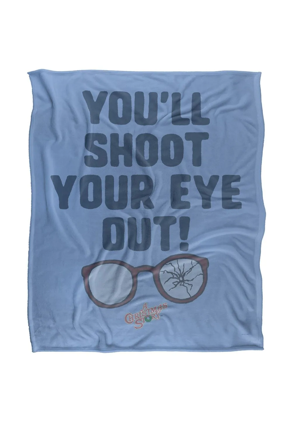Warner Brothers A Christmas Story Eye Out Silky Touch Super Soft Throw Blanket in White