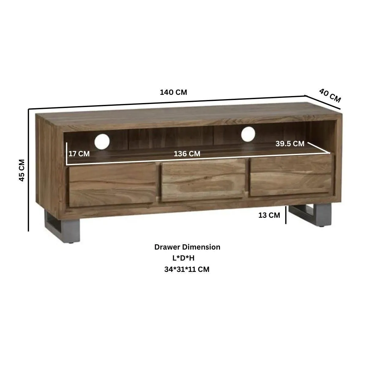 IH Design Wollaston Natural Essential Live Edge Large Media Unit in Brown 5