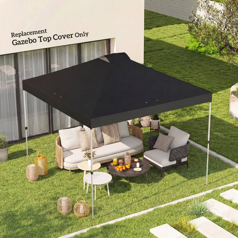 OUTSUNNY Gazebo Roof Replacement UV50+ Waterproof for 3 x 3 m Frame in Black 1
