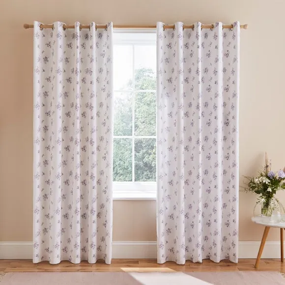 Hailey Ditsy Blackout Eyelet Curtains 2