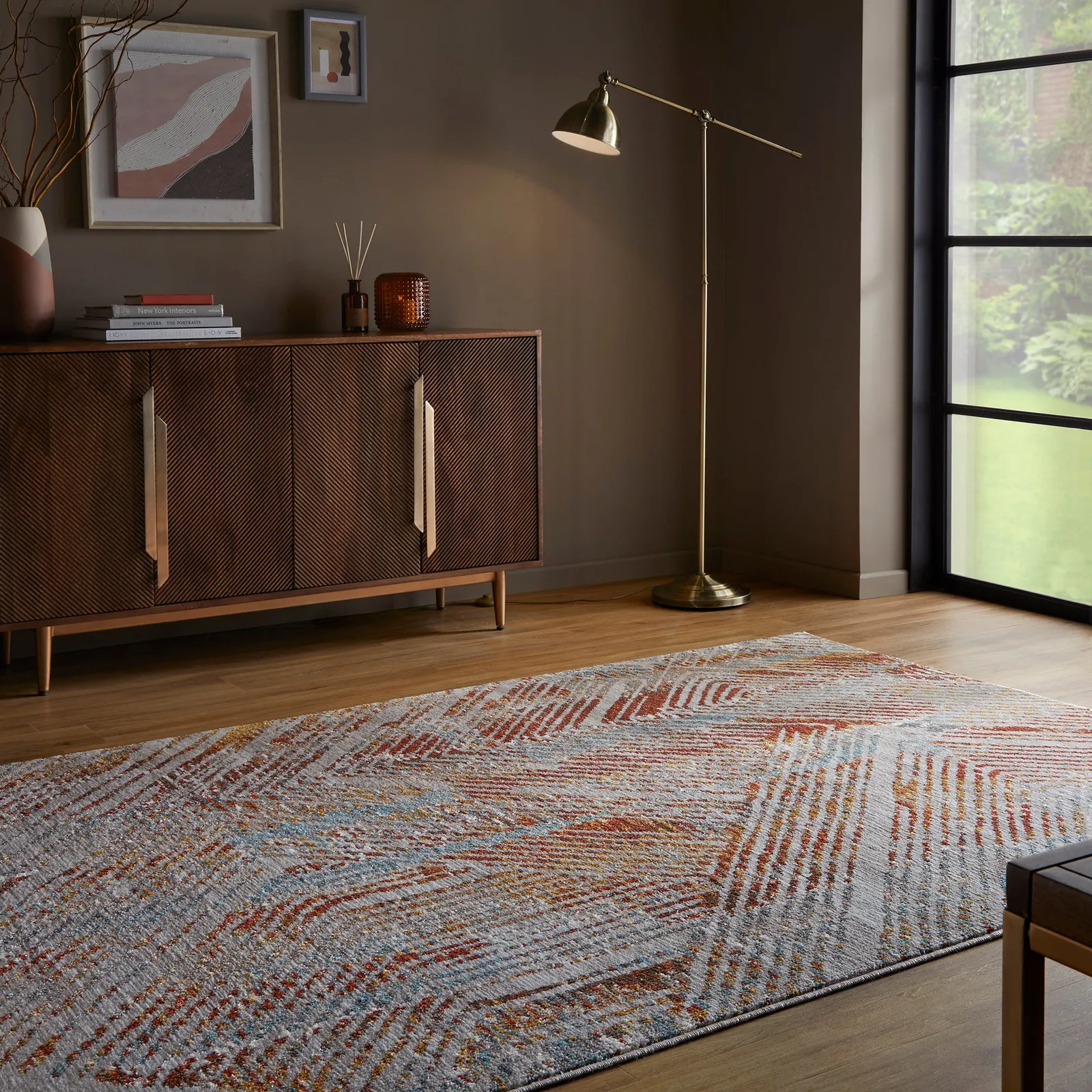 Ines Linear Rug MultiColoured