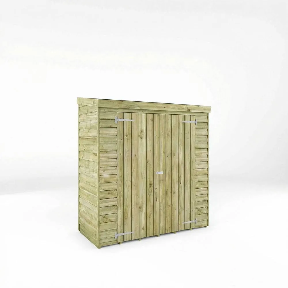 Mercia 6 x 2'6 Feet Overlap Pent Storage Shed - L83.4 x W181 x H195.7 cm in Brown