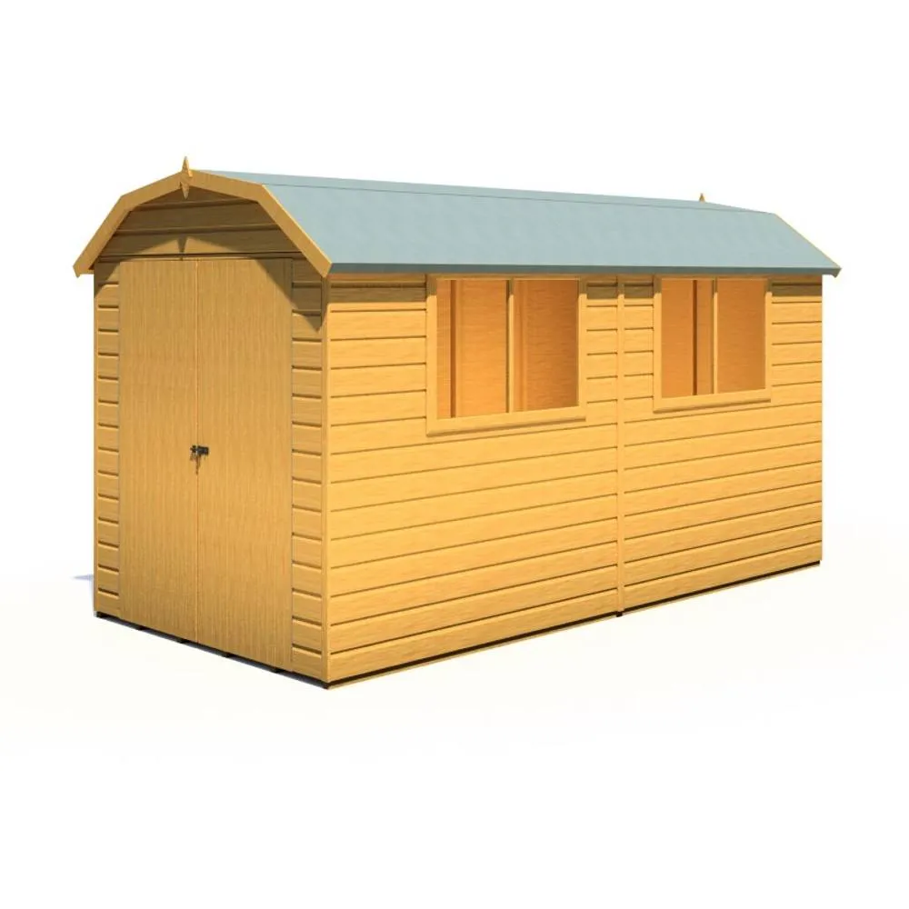 Shires Barn 12x6 DD Premium Sheds - L197.8 x W371.4 x H212.8 cm in Brown 4