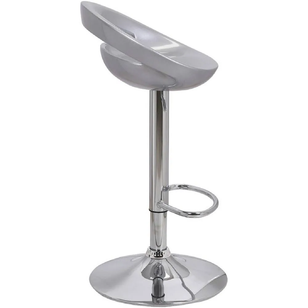 netfurniture Pavone Bar Stool Retro Moon in Metallic Silver 3
