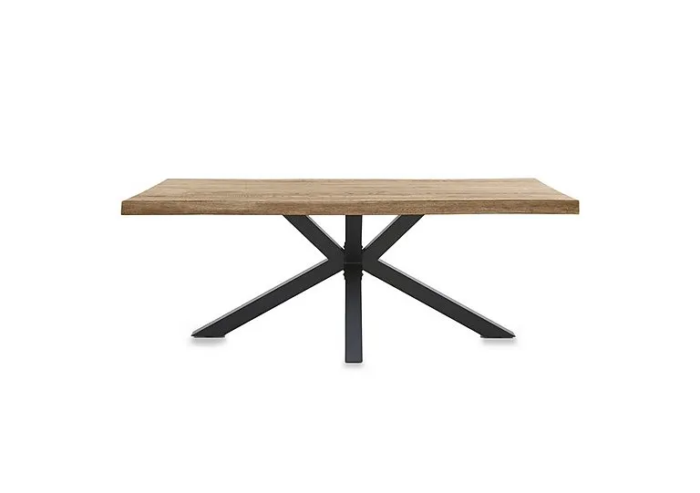 Njord Raw Edge Compact Dining Table with Metal Star Base - 140-cm - Sand Stone