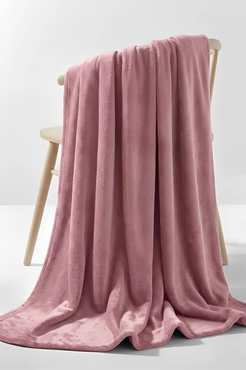 Pamposh Luxury Reversible Pink Fleece Blanket Ultra-Soft Throw for Sofa