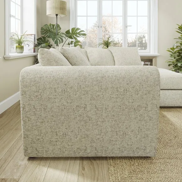 Blake Curved Arm Chunky Chenille Corner Chaise Sofa 2
