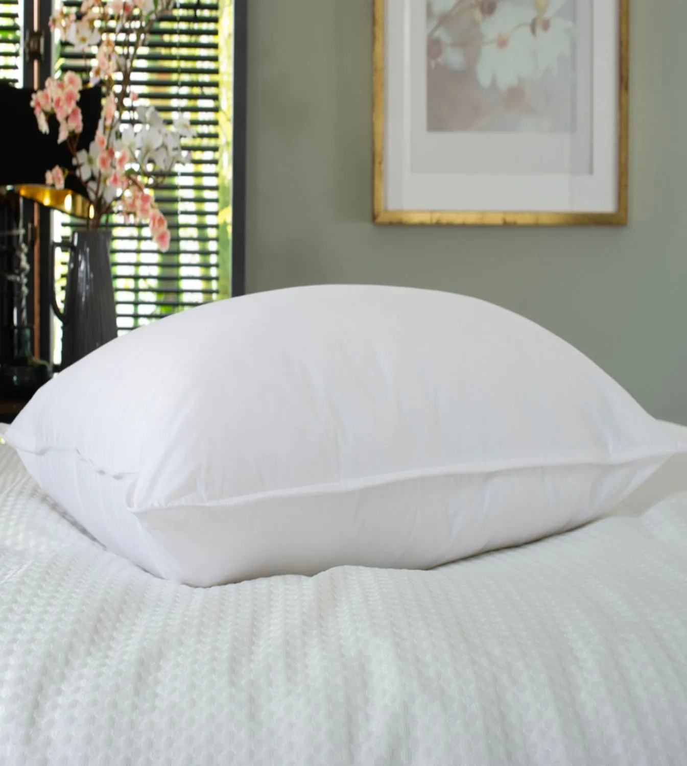 The Lyndon Company Soft as Down 233 Thread Count 100% Cotton Casing Soft to Medium Support Pillow in White 2