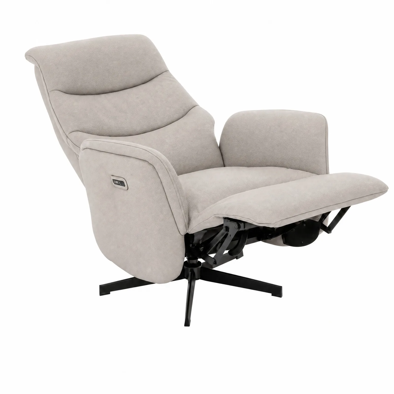 Uxbridge Electric Recliner Chair With Battery, Grey Leather | Barker & Stonehouse 2