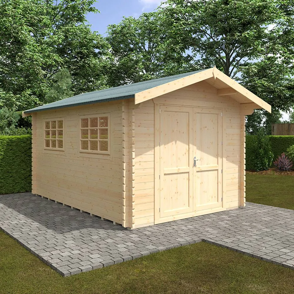 Buttercup Farm 14x10w Marlborough Plus 44mm Cabin - L415 x W295 x H261.6 cm in Natural 2