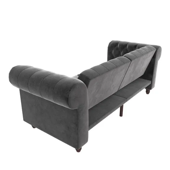 Felix Velvet Chesterfield Double Sofa Bed 5