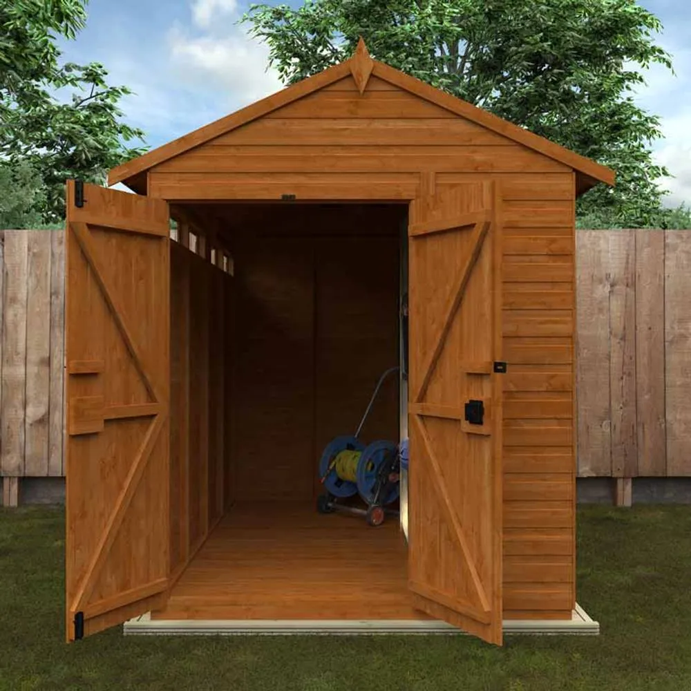 Buttercup Farm 8x6 Flex Apex Security Double Door 12mm Flex - L238.8xW175xH23.32 cm in Burnt Orange 3
