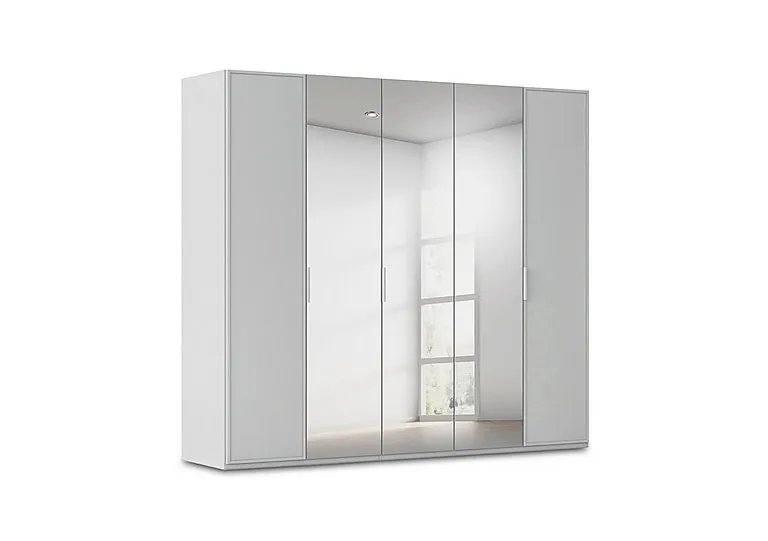 Cadre 251cm 5 Door Hinged Wardrobe with 3 Mirror Doors