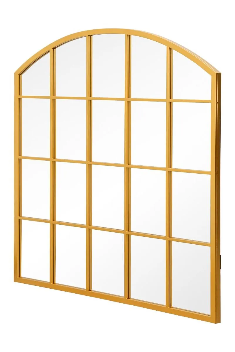 MirrorOutlet Gold Framed Arched Window Garden Mirror 39"x39" 100x100CM 5